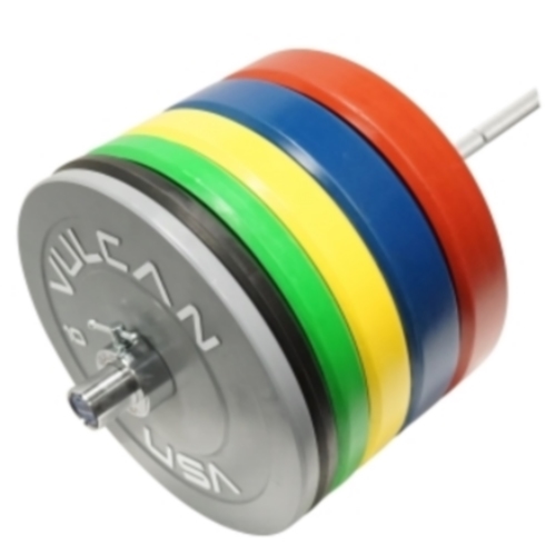 100kg Set Olympic Rubber Bumper Plates with Coloured Fleck 