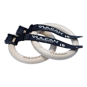 1Pair Wooden Gym Rings With Adjustable Strap For Gym Cross Strength Training 